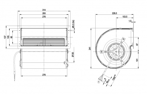 Центробежный вентилятор ebmpapst D2E160AB0121