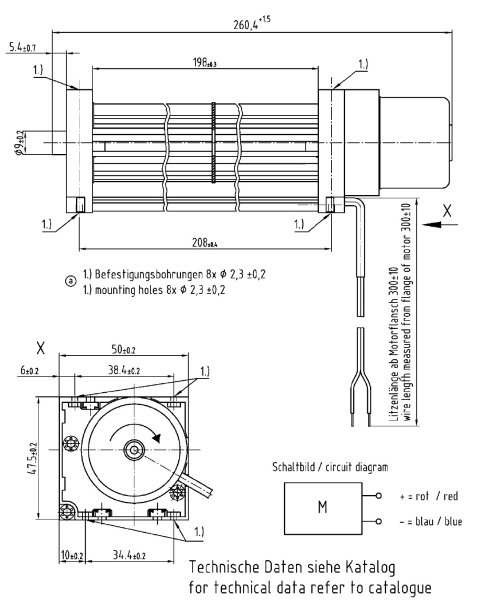 Тангенциальный вентилятор ebmpapst QG 030-198/12