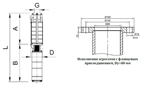 Габаритные размеры ЭЦВ 8-16-100