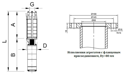 Габаритные размеры ЭЦВ 8-25-100