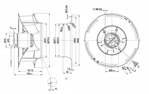 Центробежный вентилятор ebmpapst R4D355RB1001