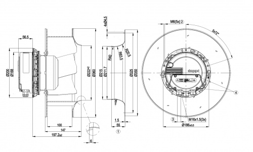 Центробежный вентилятор ebmpapst R3G310AX5290