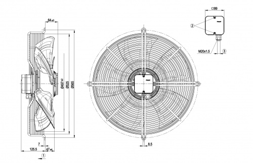 Осевой вентилятор ebmpapst S8D500AJ0901