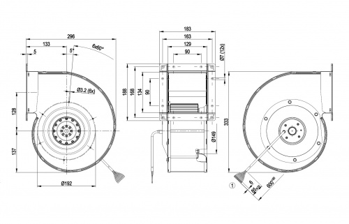 Центробежный вентилятор ebmpapst G4D180BD2816