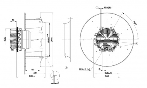 Центробежный вентилятор ebmpapst R3G500AP2401