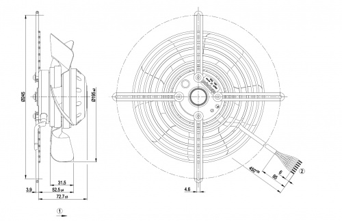 Осевой вентилятор ebmpapst S2D200BA0202