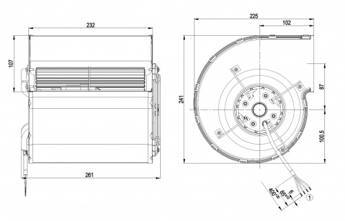 Центробежный вентилятор ebmpapst D4E160EG0605