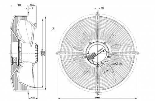 Осевой вентилятор ebmpapst S3G500AE3301