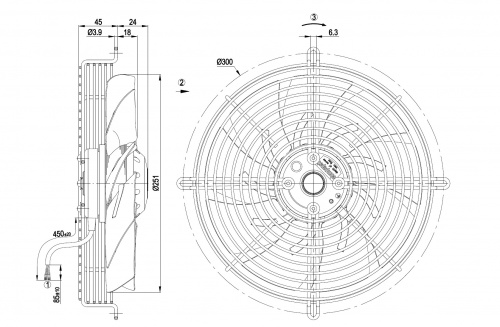 Осевой вентилятор ebmpapst S4E250AI0201