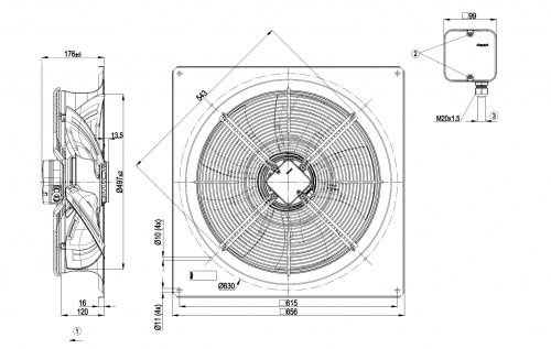 Осевой вентилятор ebmpapst W8D500GJ0301