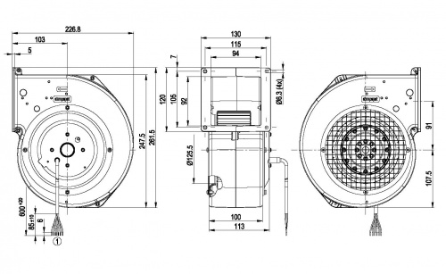 Центробежный вентилятор ebmpapst G2D146BF0207