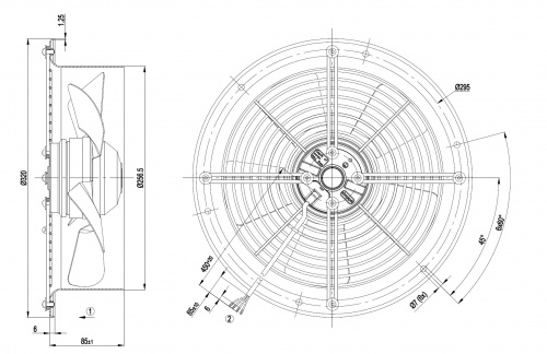 Осевой вентилятор ebmpapst W2E250CE6501