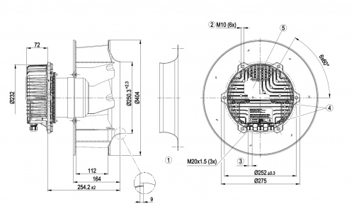 Центробежный вентилятор ebmpapst R3G355BC9205