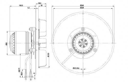 Центробежный вентилятор ebmpapst R2E210AA3401