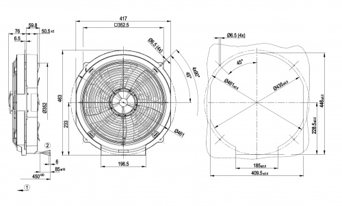 Осевой вентилятор ebmpapst W4E350JN0230