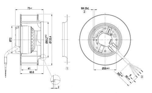 Центробежный вентилятор ebmpapst R2E133BH6607