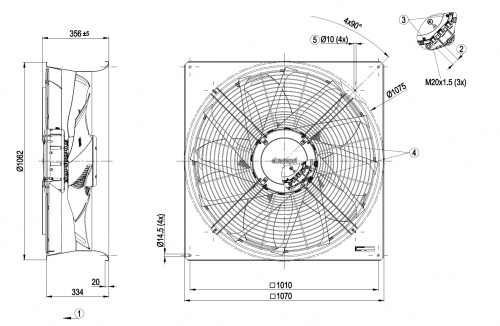 Осевой вентилятор ebmpapst W3G910MU2503