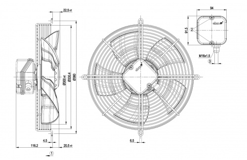 Осевой вентилятор ebmpapst S4E300AS7257