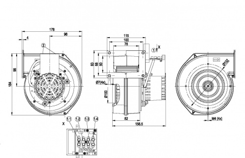 Центробежный вентилятор ebmpapst G2E120DD7012