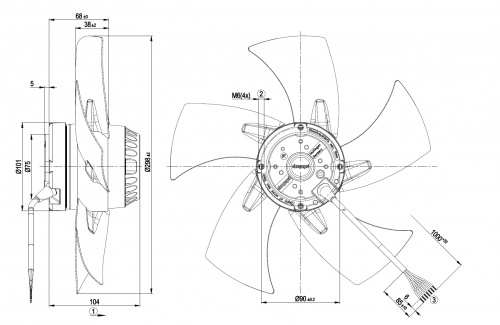 Осевой вентилятор ebmpapst A2D300AP0221
