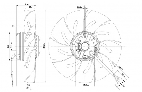 Осевой вентилятор ebmpapst A2E250AM0612