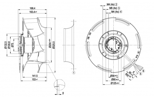 Центробежный вентилятор ebmpapst R3G310RB0103