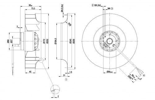Центробежный вентилятор ebmpapst R2E250AI2623