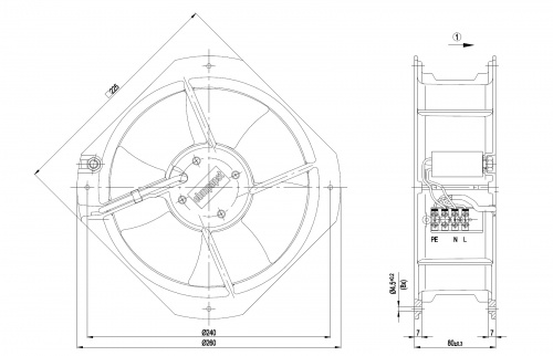Осевой вентилятор ebmpapst W2E200HH3801