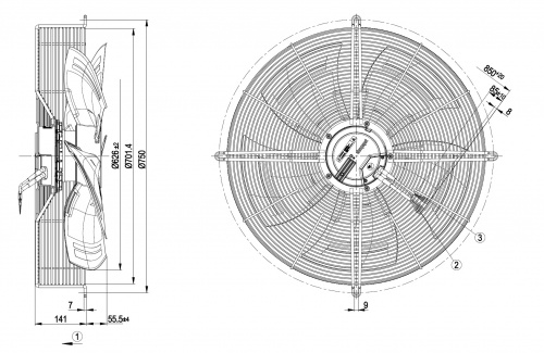 Осевой вентилятор ebmpapst S3G630AQ3721