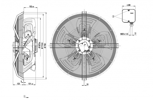 Осевой вентилятор ebmpapst S4D630BD0102