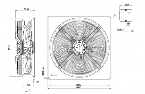 Осевой вентилятор ebmpapst W6D710GH0101