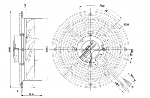 Осевой вентилятор ebmpapst W3G250CD5401
