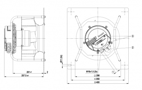Центробежный вентилятор ebmpapst K3G250AY11C2