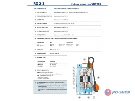 Насос дренажный Pedrollo RX 2/20