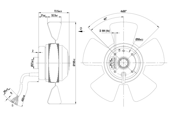 Осевой вентилятор ebmpapst A2D200AA0201