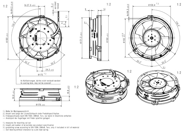 Вентилятор компактный ebmpapst DV 6314/2 TDHHP
