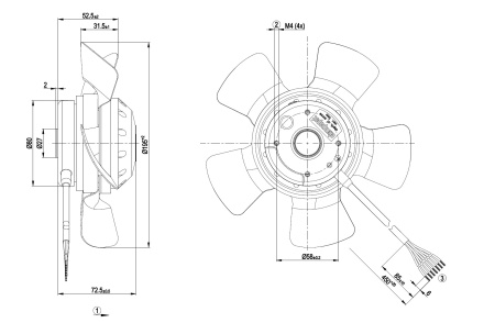 Осевой вентилятор ebmpapst A2D200AA0202