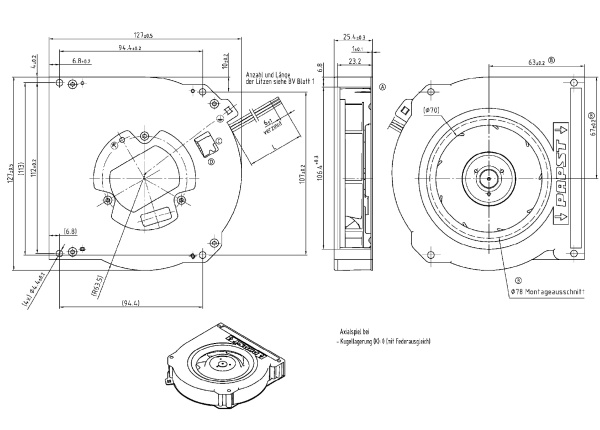 Вентилятор компактный ebmpapst RLF 100-11/14