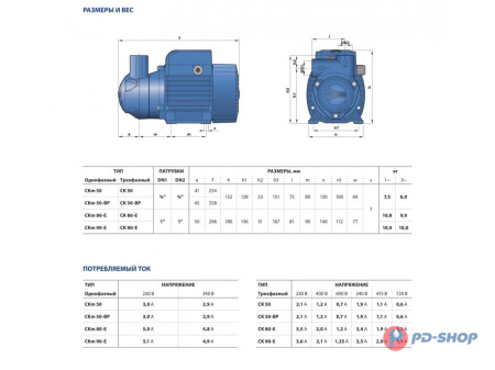 Насос самовсасывающий Pedrollo CKm 50 - BP