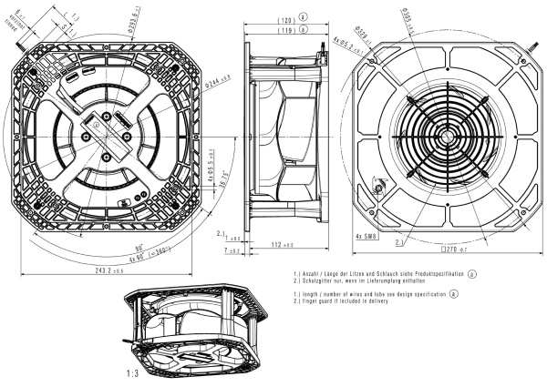 Вентилятор компактный ebmpapst RG 225-55/14/2 TDMLO