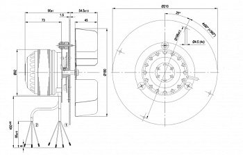 Центробежный вентилятор ebmpapst R2E180CG8201