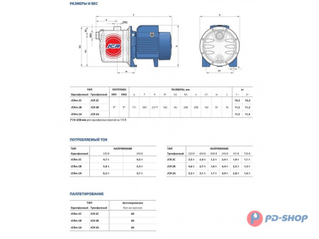 Насос из нержавеющей стали Pedrollo JCR 2 C