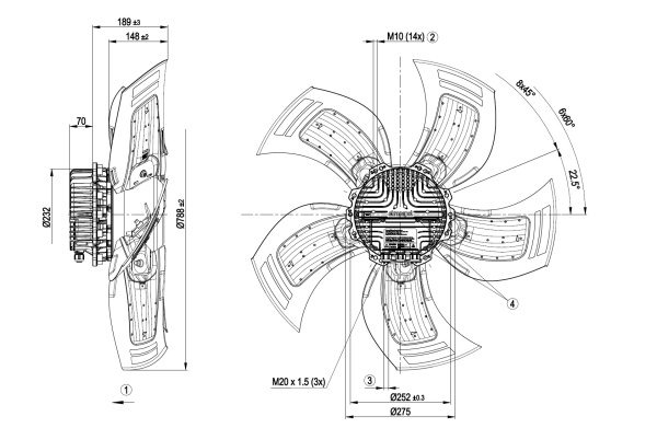 Осевой вентилятор ebmpapst A3G800AV0101