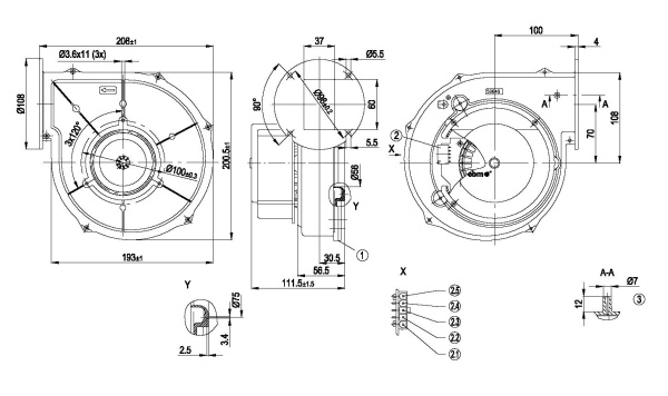 Центробежный вентилятор ebmpapst G1G144AE1350