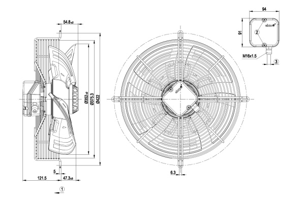 Осевой вентилятор ebmpapst S4E350AN0248