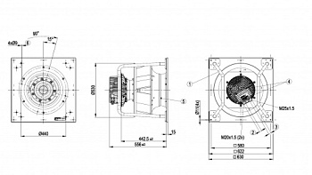 Центробежный вентилятор ebmpapst K3G450PB2401