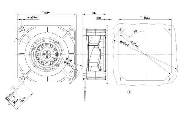 Центробежный вентилятор ebmpapst K2E133RA0301