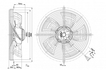Осевой вентилятор ebmpapst S4E300BS7228 (72/0,072 кВт) 1320 об/мин