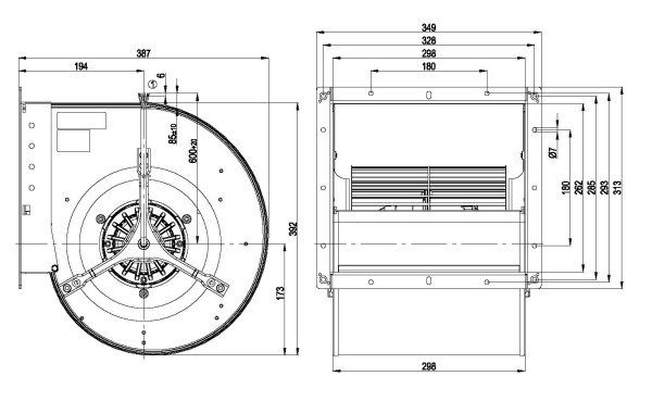 Центробежный вентилятор ebmpapst D4E250CA0101