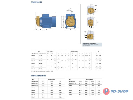 Насос вихревой Pedrollo PV 65 - EPDM